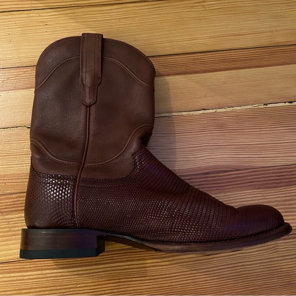 Tecovas The Nash Men’s Cowboy Boots 9.5 EE Exotic Lizard Brown Roper Made Mexico - Picture 10 of 16